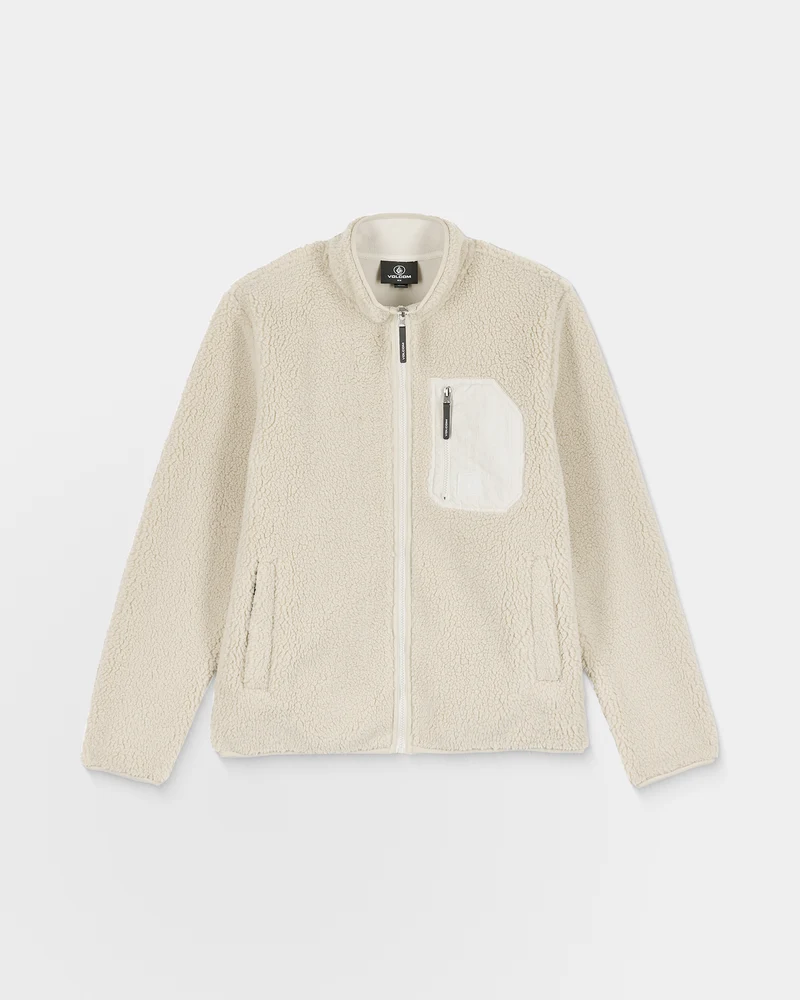 Muzzer Fuzzar Zip Sherpa Sweatshirt - Stone