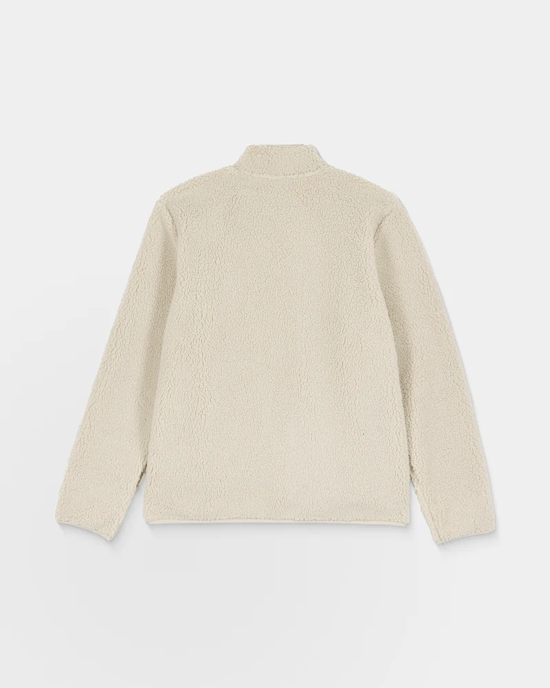 Muzzer Fuzzar Zip Sherpa Sweatshirt - Stone