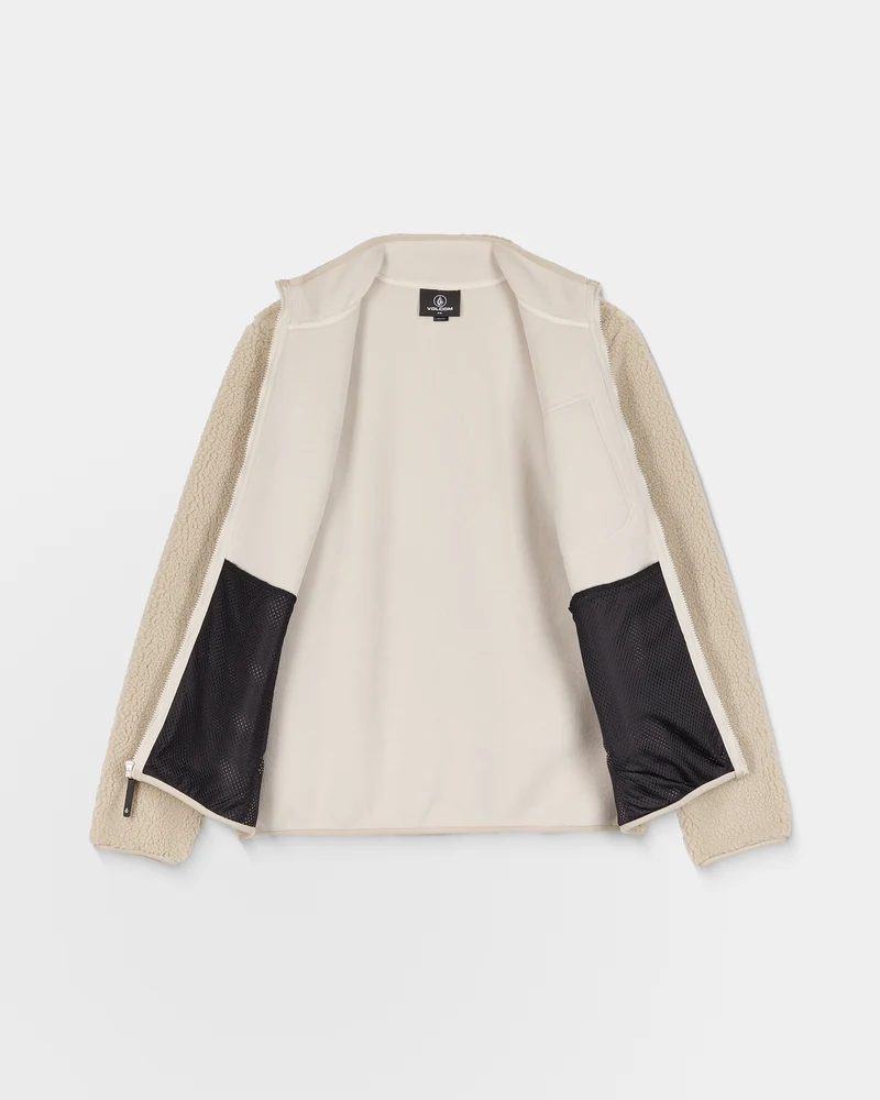 Muzzer Fuzzar Zip Sherpa Sweatshirt - Stone