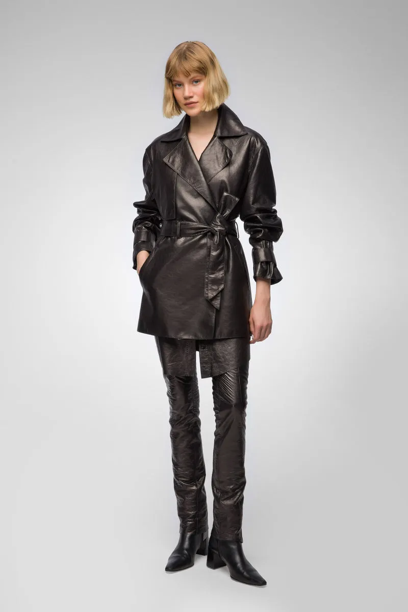 Schwarze LederJacke