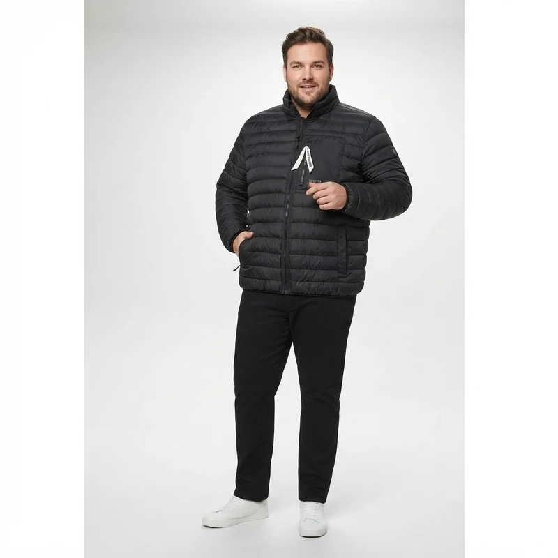 Allsize Stepp-Jacke Herren Übergröße 4XL-8XL Schwarz