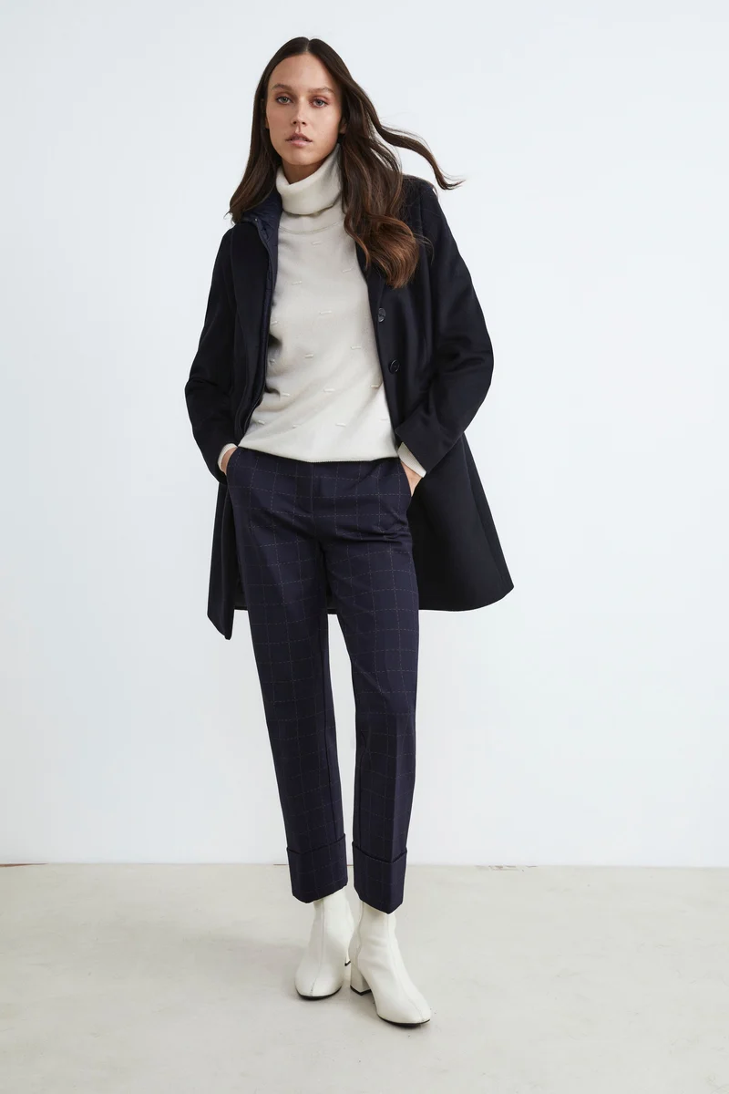 Cappotto in lana e cashmere - BLU