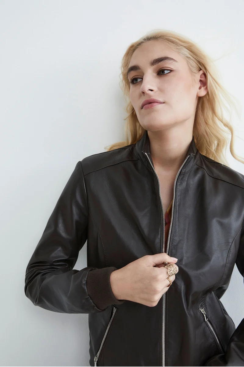 Giubbotto bomber in pelle - T.MORO