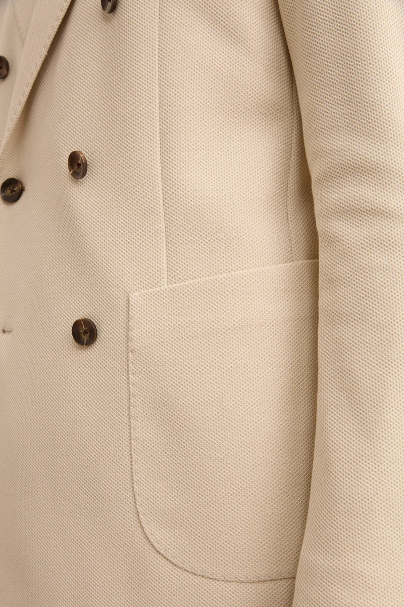 Giacca Doppiopetto Slim Fit Semifoderata - LATTE