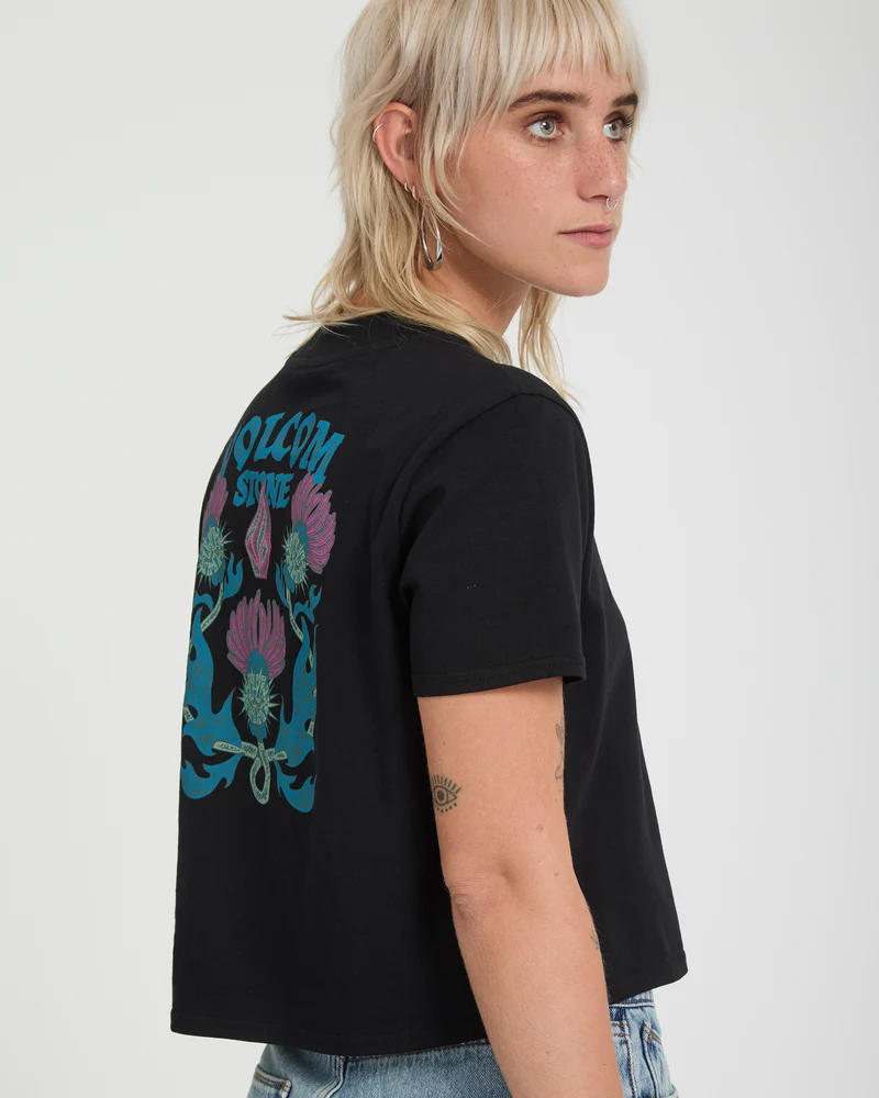 Dial Crop T-Shirt - Black