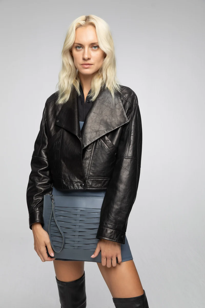 Salamone - Schwarze Lederjacke