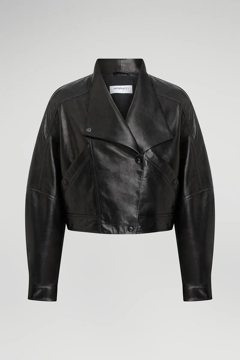 Salamone - Schwarze Lederjacke