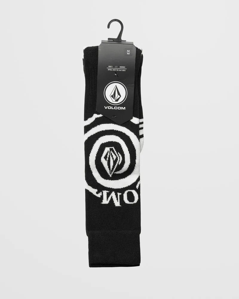 Spiral Over-The-Calf Socken - Black