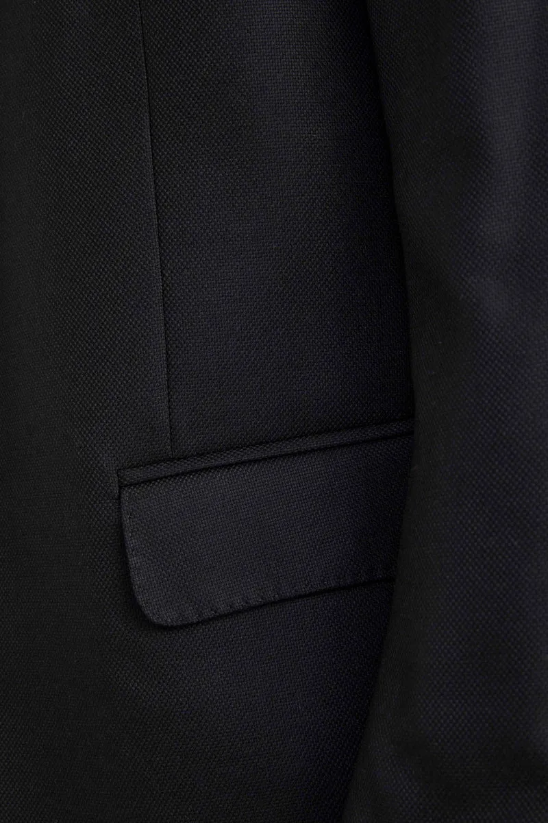 Giacca in cashmere nera piquet - FANT. NERO