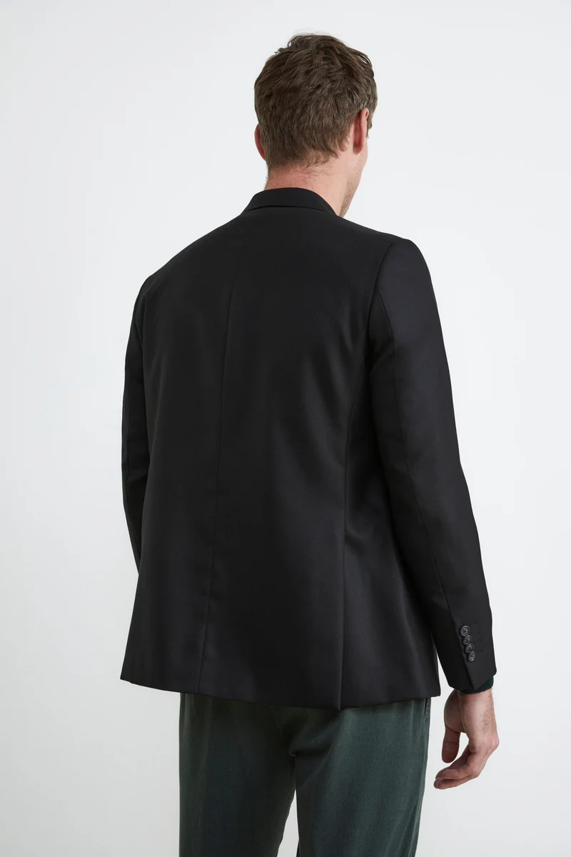 Giacca in cashmere nera piquet - FANT. NERO