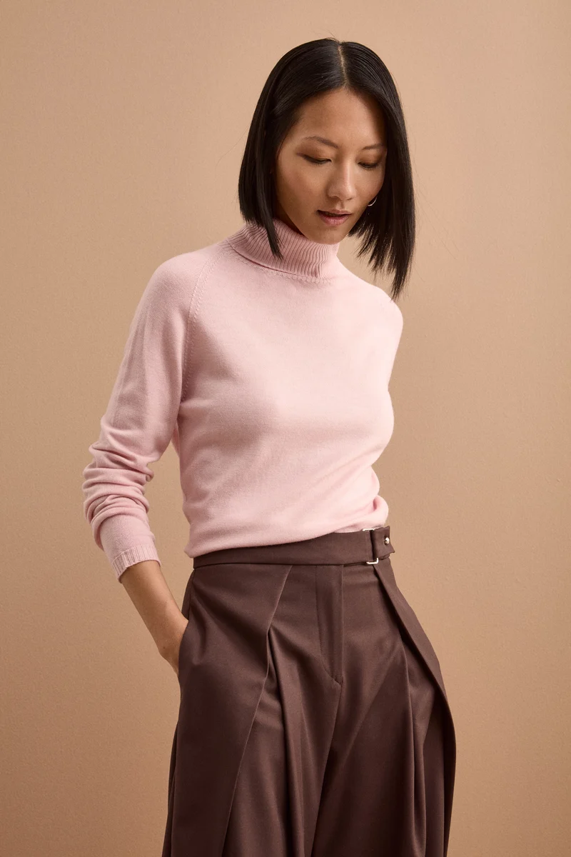 Dolcevita Raglan in Lana Vergine - ROSA