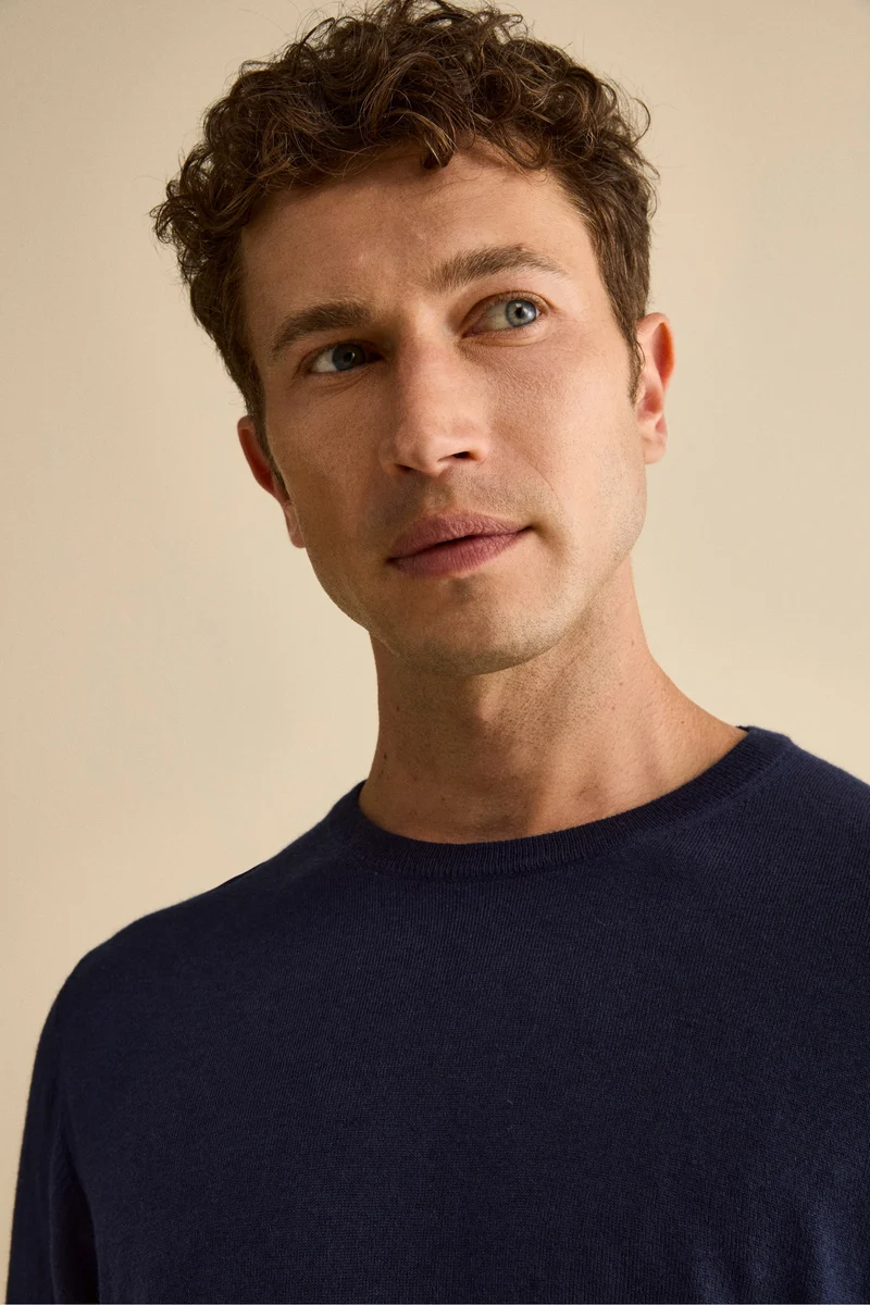 Maglia extrafine in seta e cashmere - BLU NOTTE
