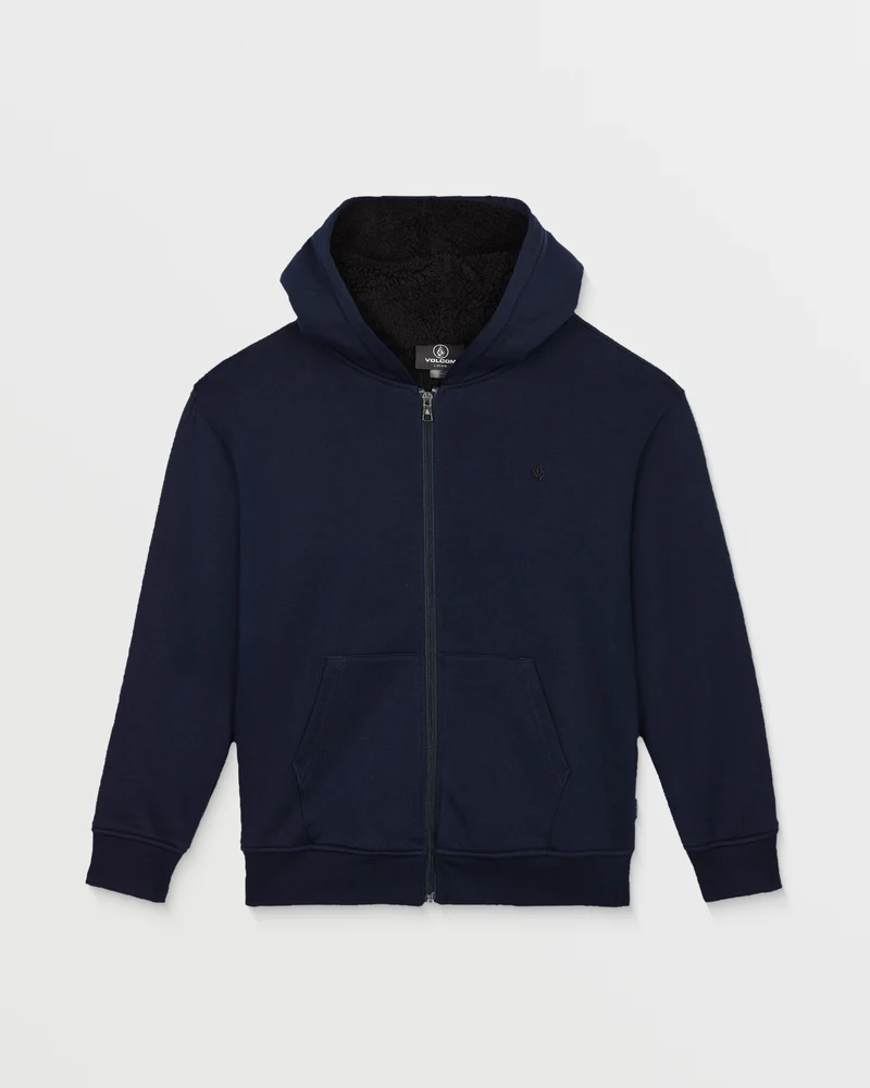 Single Stone Lined Zip Hoodie - Marine - (KINDER)