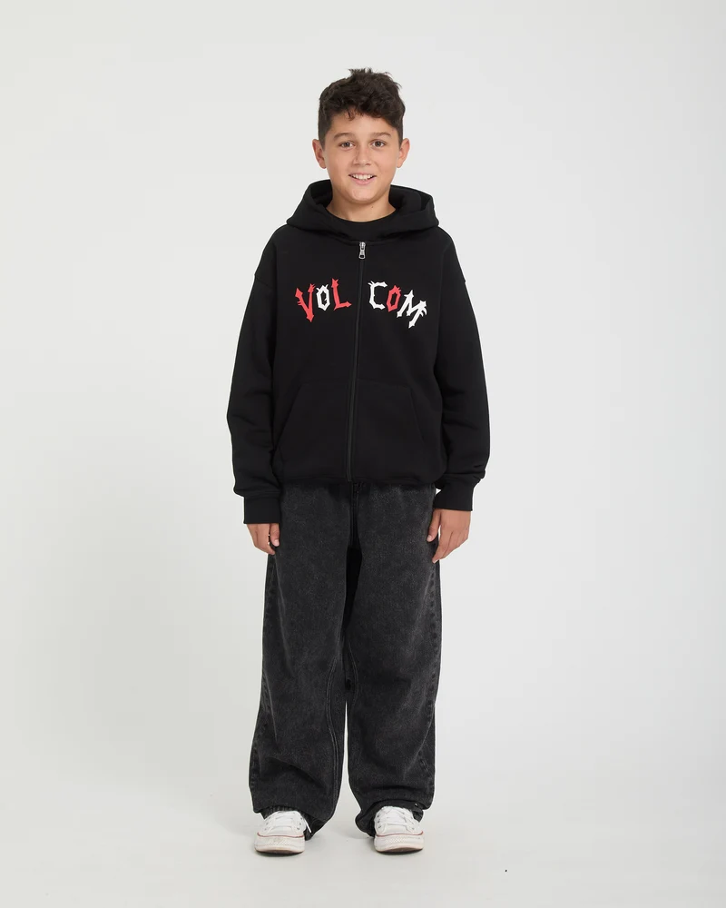 Ozzy Fleece Zip Hoodie - Black - (KINDER)