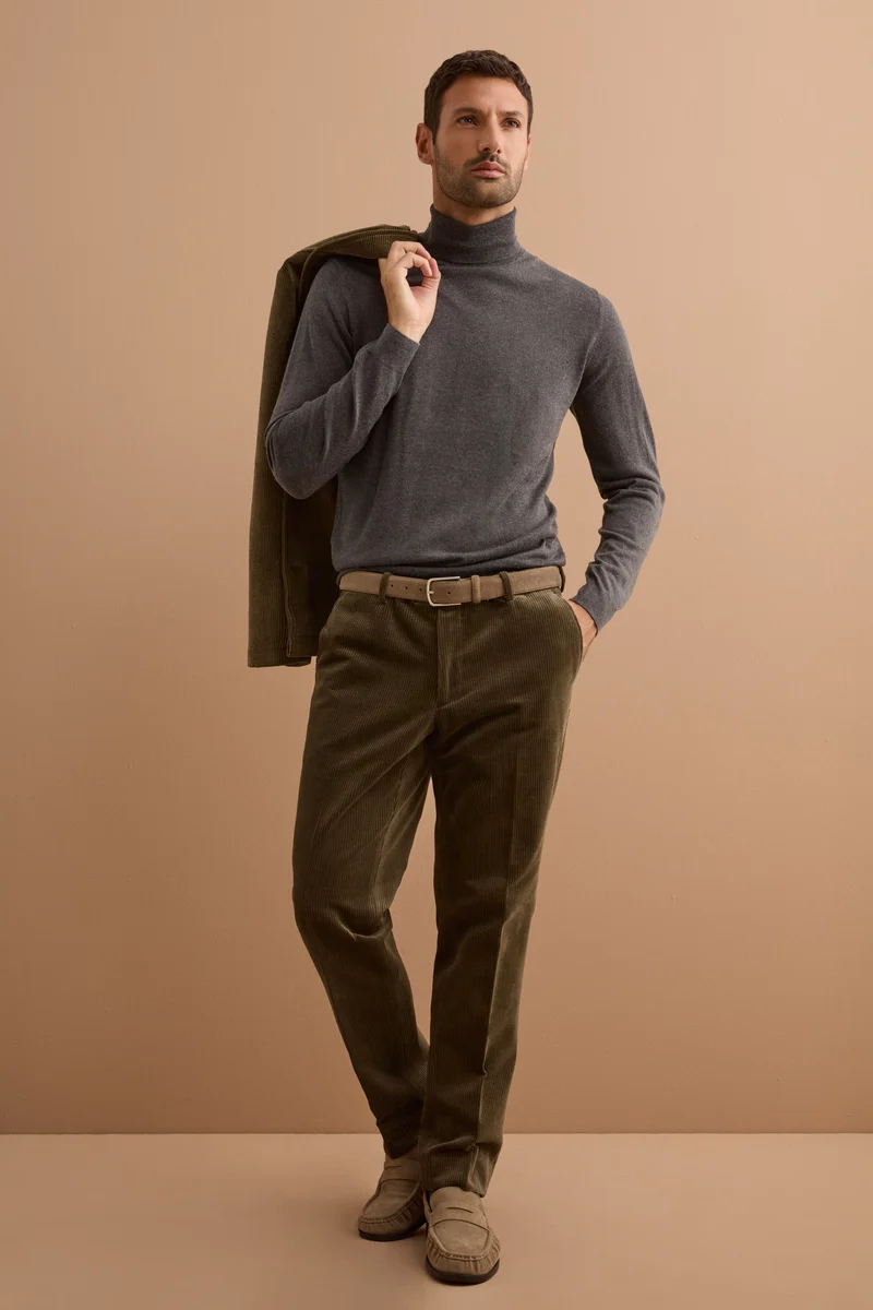 Maglia dolcevita in seta e cashmere - ANTRACITE