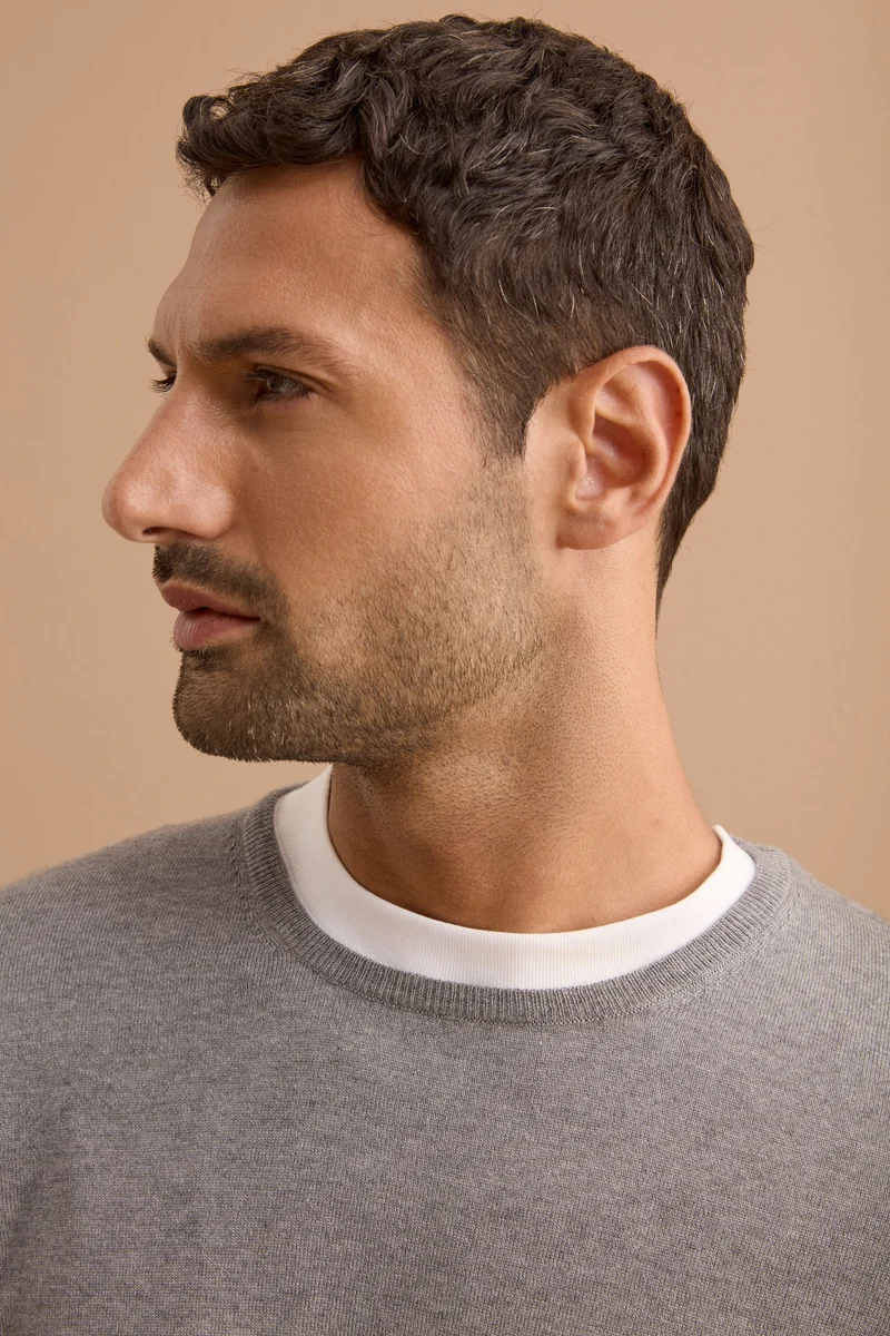 Maglia extrafine in seta e cashmere - ACCIAIO