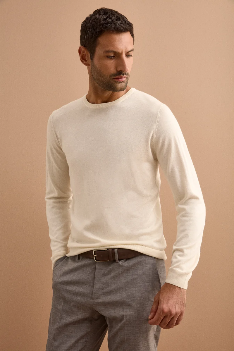 Maglia extrafine in seta e cashmere - AVORIO