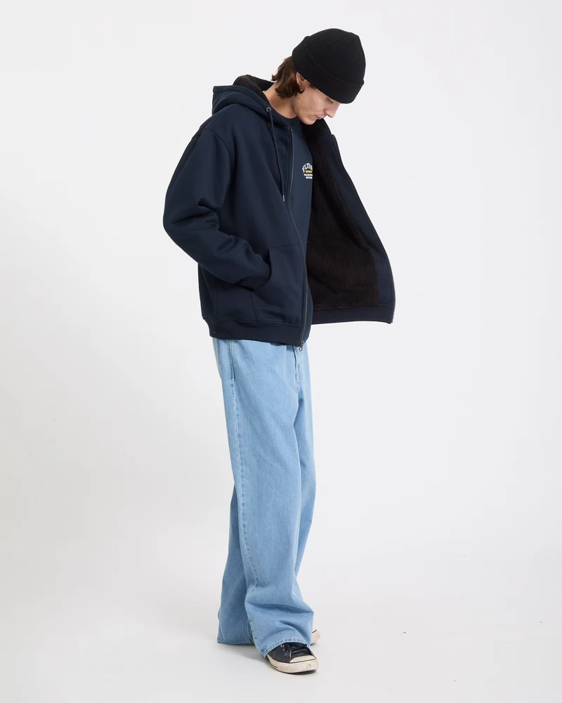 Single Stone Zip Sherpa Hoodie - Marine