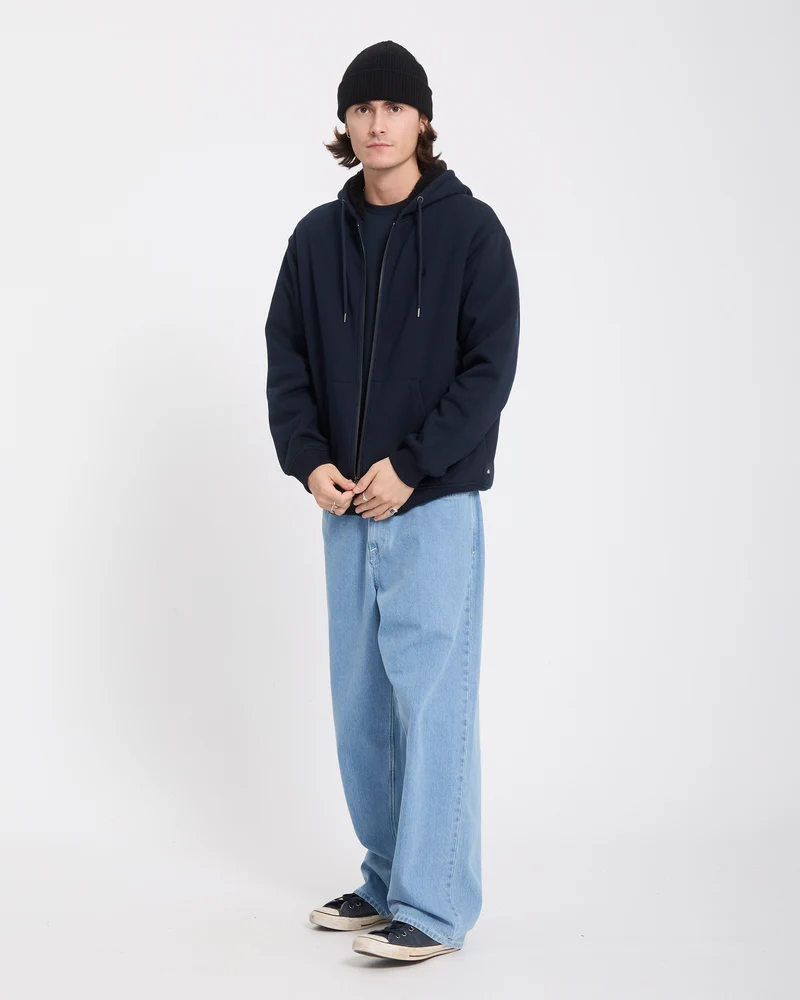Single Stone Zip Sherpa Hoodie - Marine