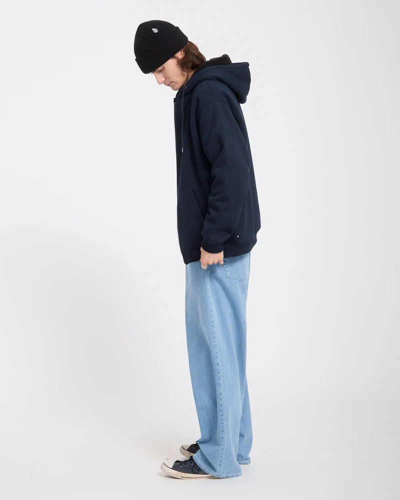 Single Stone Zip Sherpa Hoodie - Marine