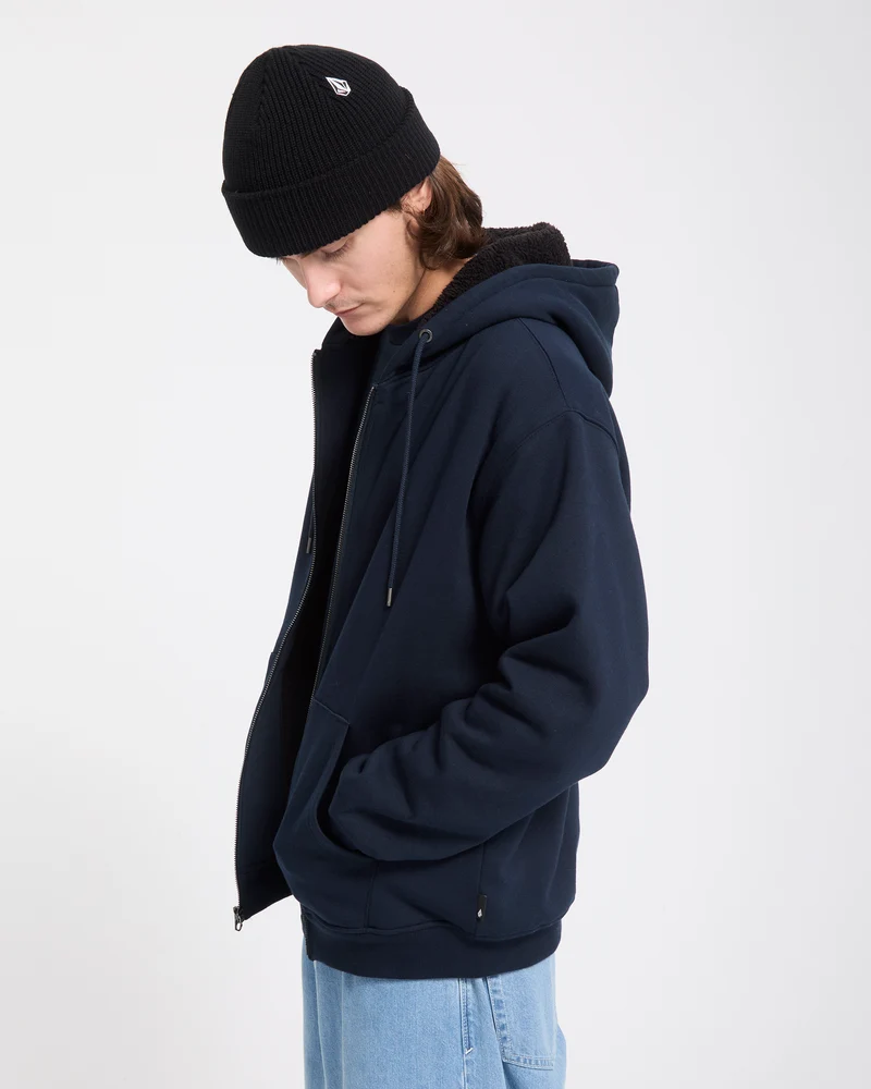 Single Stone Zip Sherpa Hoodie - Marine