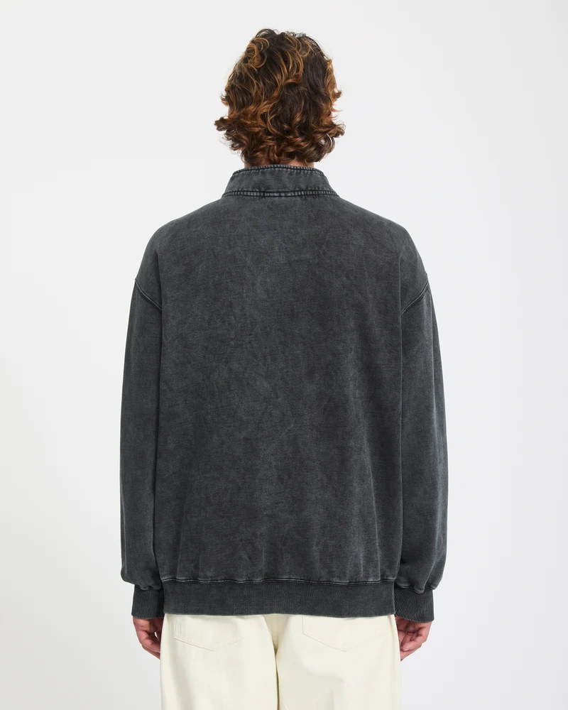 Single Stone Quarter Zip Sweatshirt - Light Acid Black