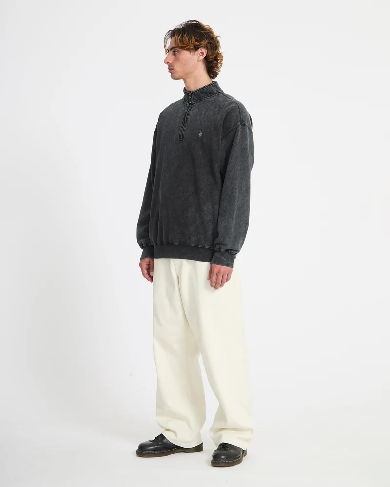 Single Stone Quarter Zip Sweatshirt - Light Acid Black
