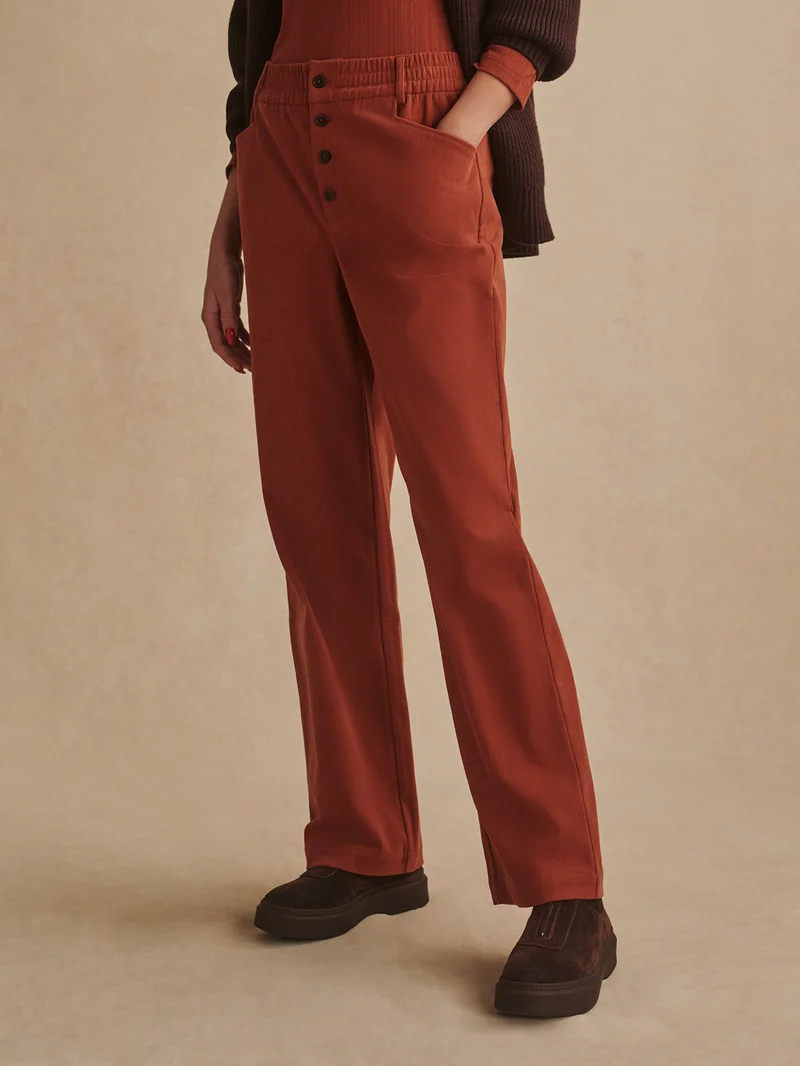 Stretch Needle Cord Straight Leg Trouser Regular