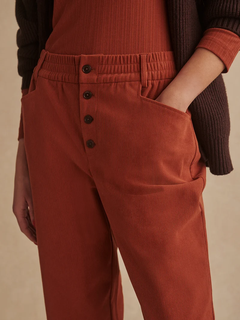 Stretch Needle Cord Straight Leg Trouser Regular