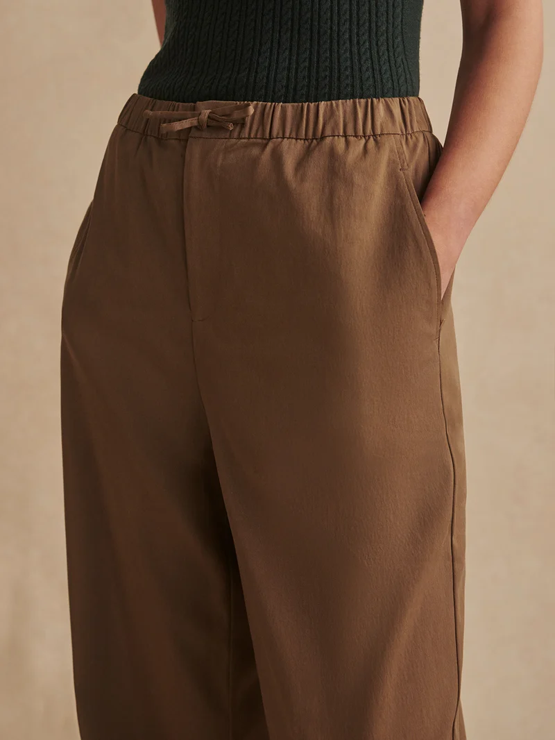Textured Stretch Wide Leg Pant