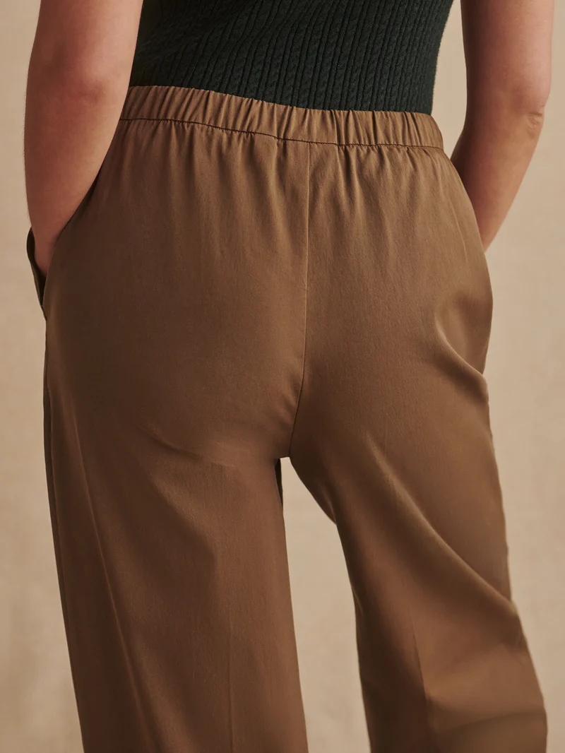 Textured Stretch Wide Leg Pant