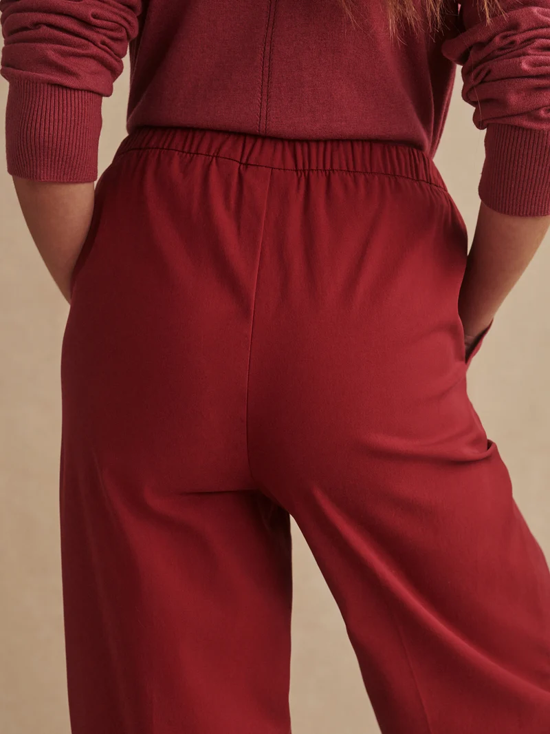 Textured Stretch Wide Leg Pant