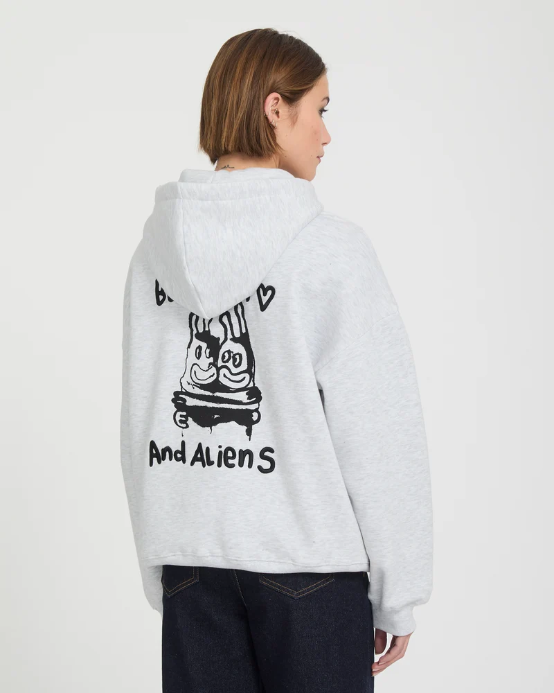 Ozzy Fleece Zip Hoodie - Bone Heather