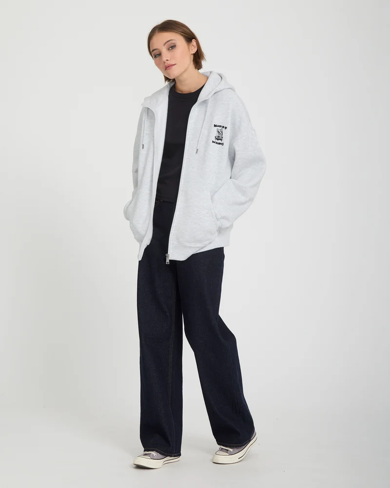 Ozzy Fleece Zip Hoodie - Bone Heather