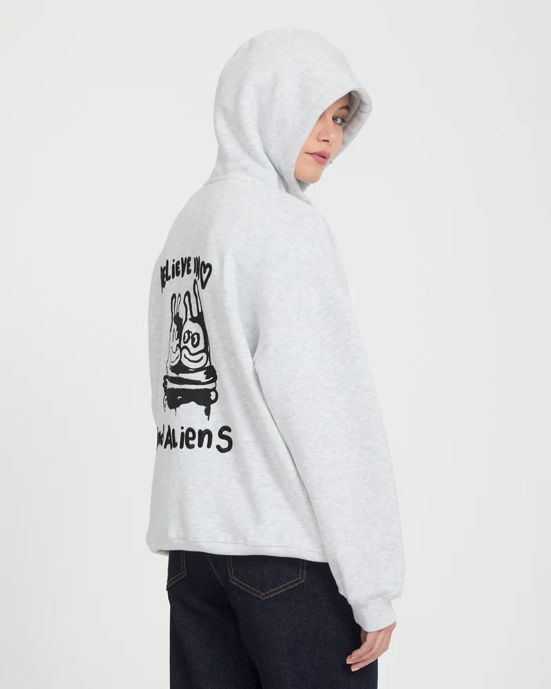 Ozzy Fleece Zip Hoodie - Bone Heather