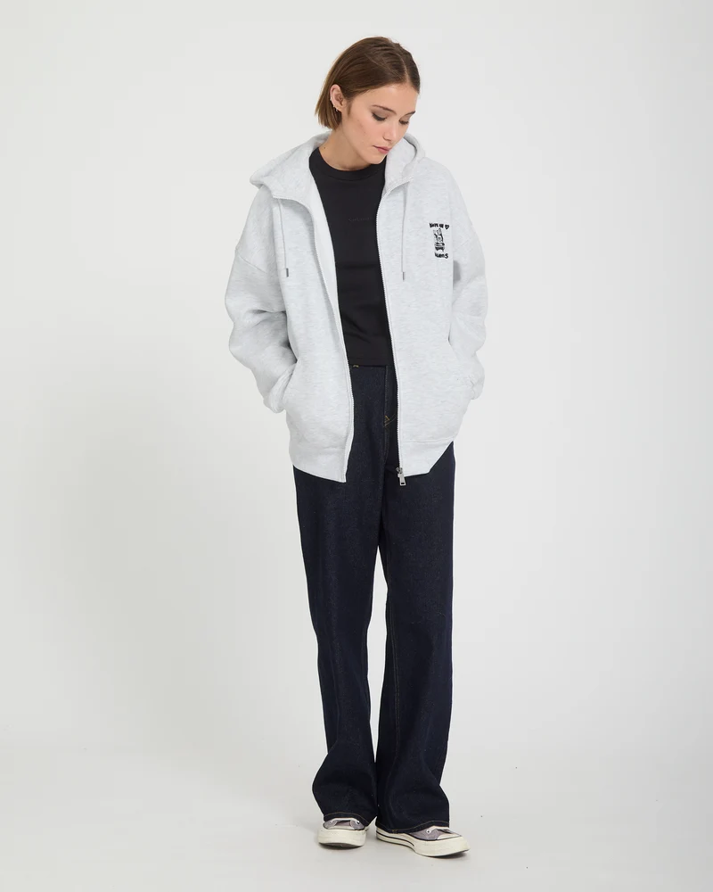Ozzy Fleece Zip Hoodie - Bone Heather