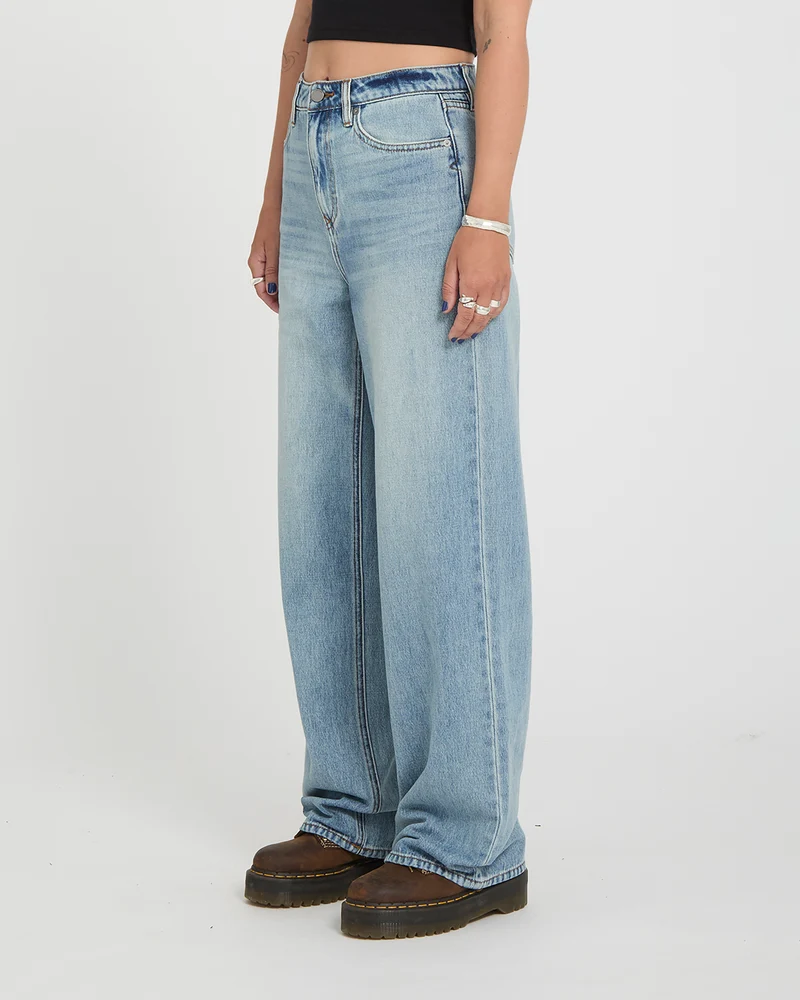 Stoned Hirise Jeans - Dusty Blue Wash