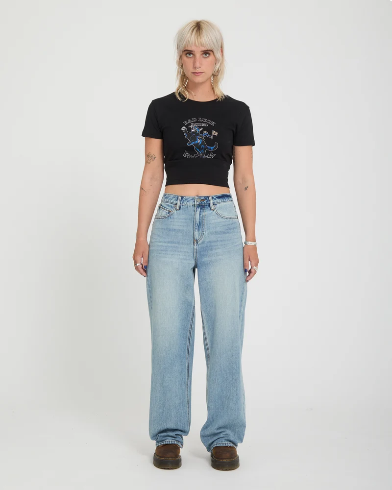 Stoned Hirise Jeans - Dusty Blue Wash