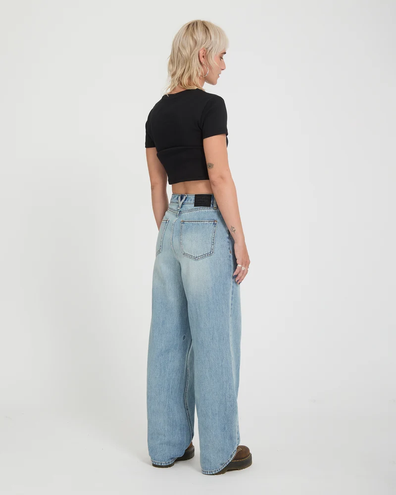 Stoned Hirise Jeans - Dusty Blue Wash