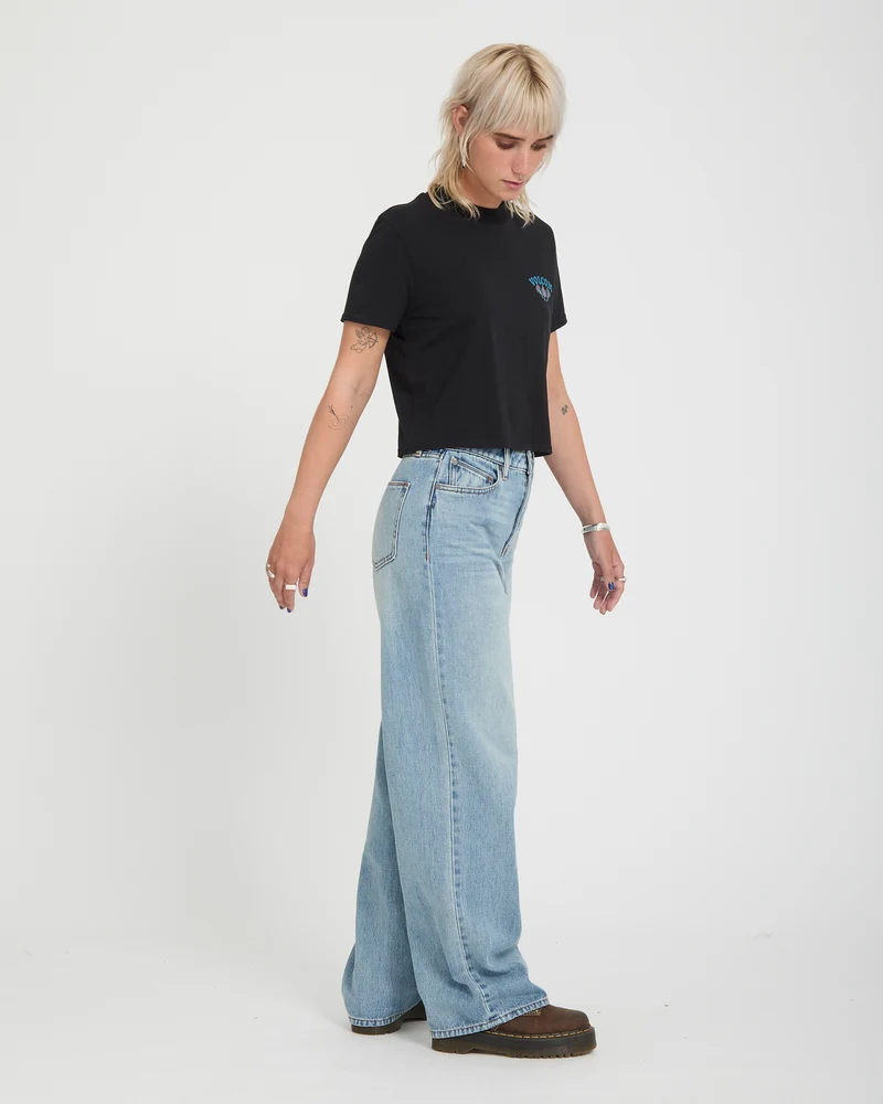Stoned Hirise Jeans - Dusty Blue Wash