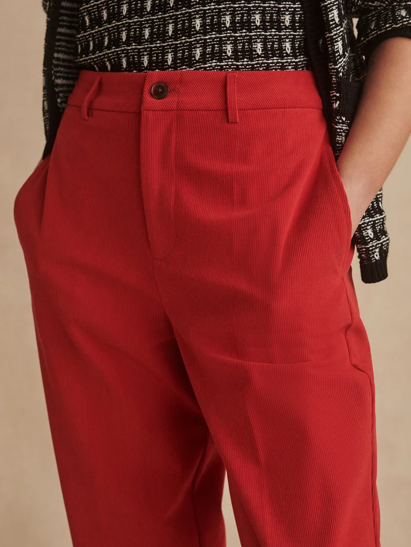 Stretch Needle Cord Slim Tapered Trouser