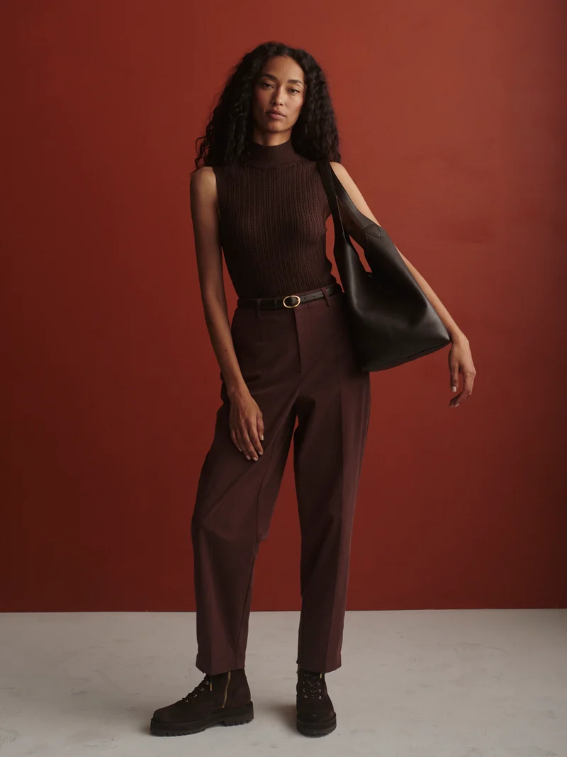 Stretch Needle Cord Slim Tapered Trouser
