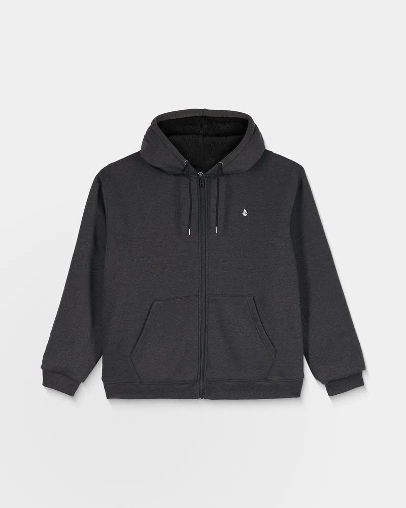 Single Stone Zip Sherpa Hoodie - Heather Black