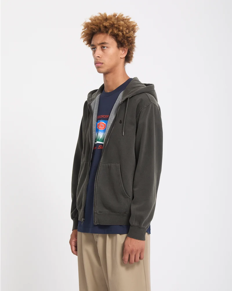 Single Stone Zip Sweatshirt - Rinsed Black