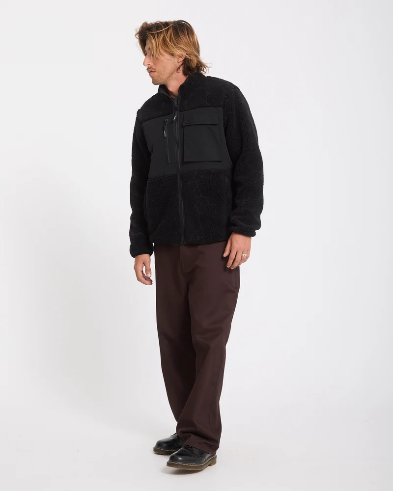 Storm Stone Zip Sherpa Jacke - Raisin