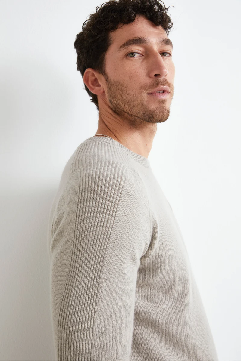 Girocollo in Lana e Cashmere - GRIGIO
