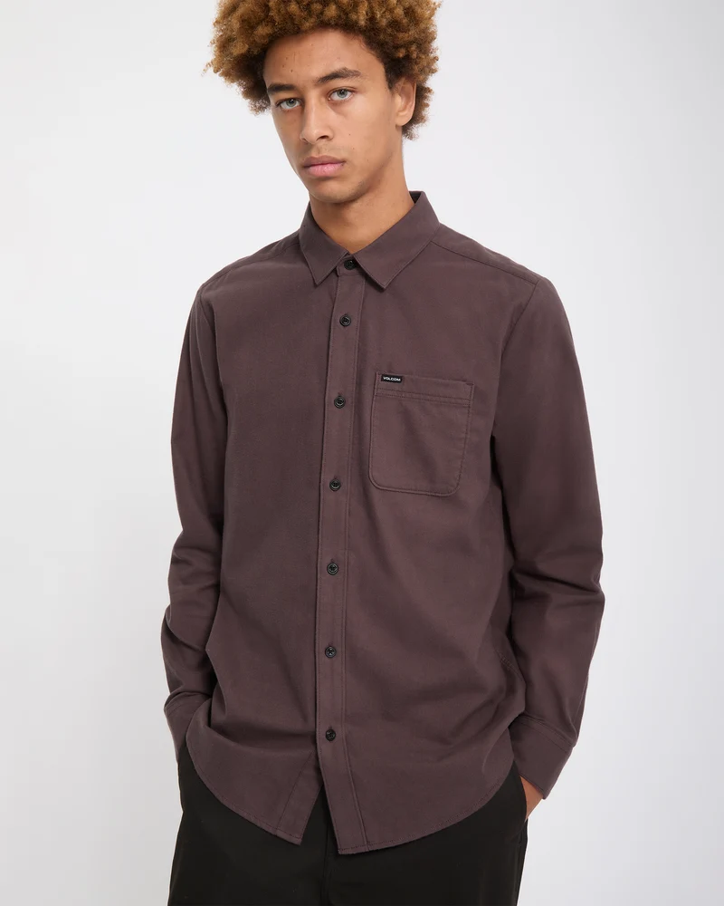 Caden Solid Hemd - Raisin
