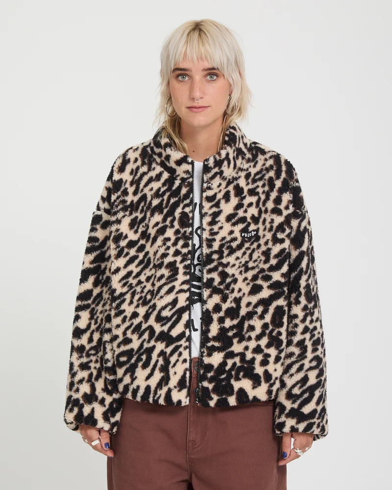 Wylding Out Sherpa Jacke - Animal Print