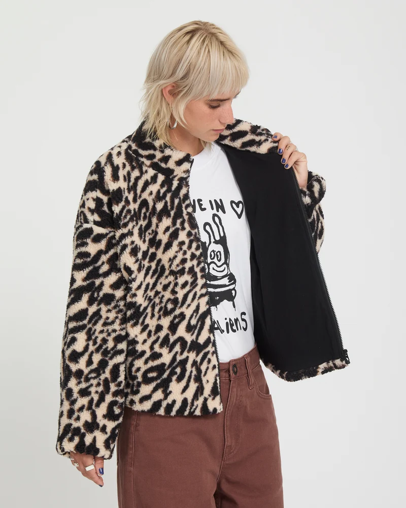 Wylding Out Sherpa Jacke - Animal Print