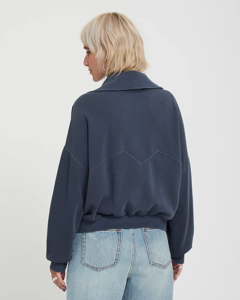 Reetrocity Quarter Zip Sweatshirt - Storm Blue